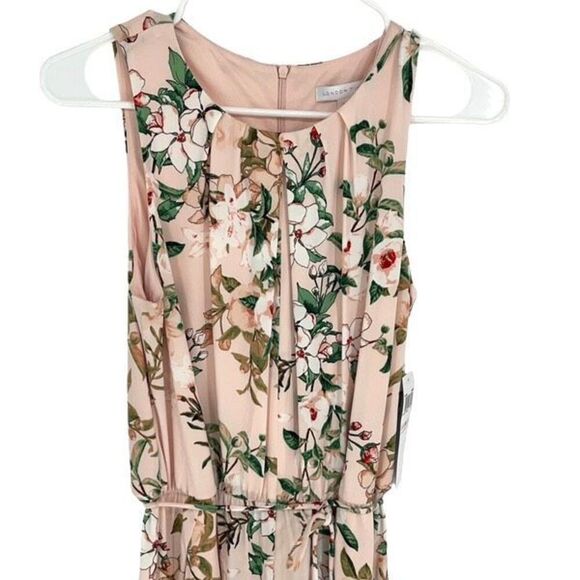 London Times Womens Floral Elastic Waistband Jumpsuit Dress Multicolor Size 6 NW - Picture 2 of 12